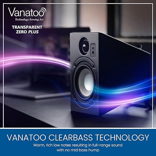 Miniatura 6 de Vanatoo Par de altavoces de monitor de estudio de campo cercano Zero Plus transparente para TV, PC, juegos. Altavoces alimentados para escritorio y