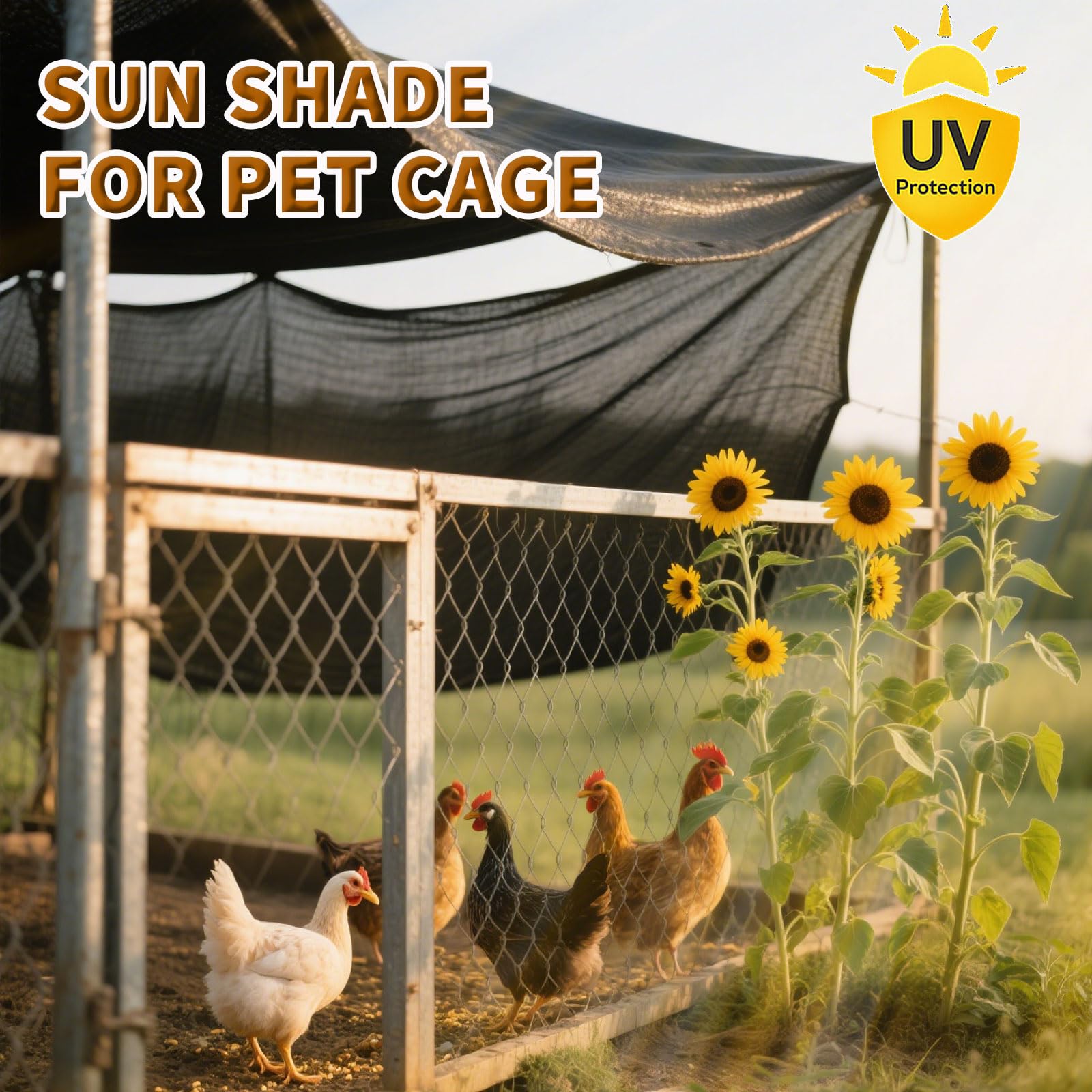 Oncpcare Cubierta de jaula de conejo de 3 x 4 m para exteriores, protección UV 90 % para protección de jaula de mascotas, cubierta de gallinero para conejo, pollo, pato, gato, perro y otros animales