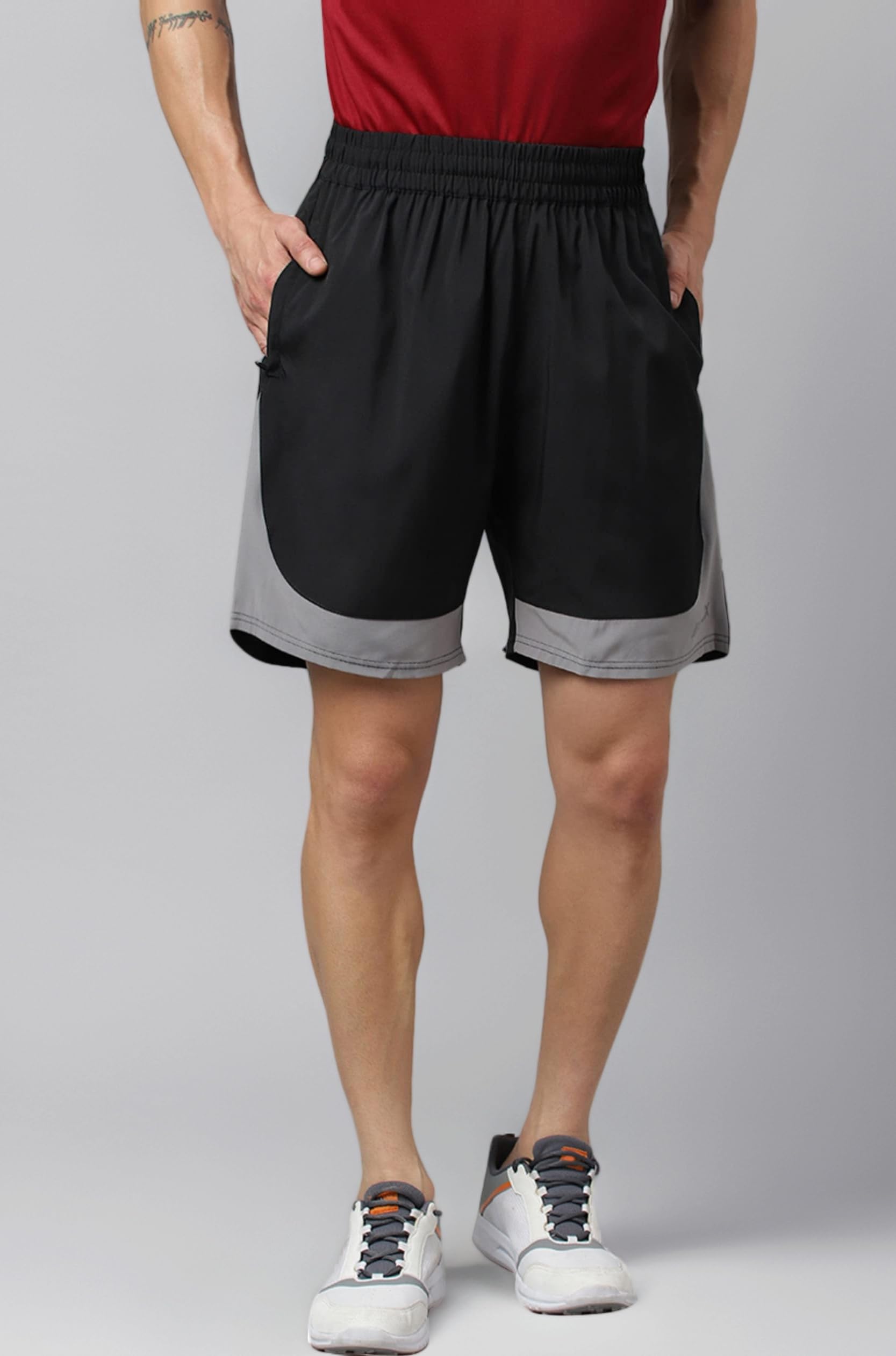 Polyester Shorts for Men - Quick Dry Lightweight with Zipper Pockets - Gym, Running, Jogging, Training Half Pants for Basketball, Swimming, Badminton, Cycling, Football, Outdoor & Home Wear