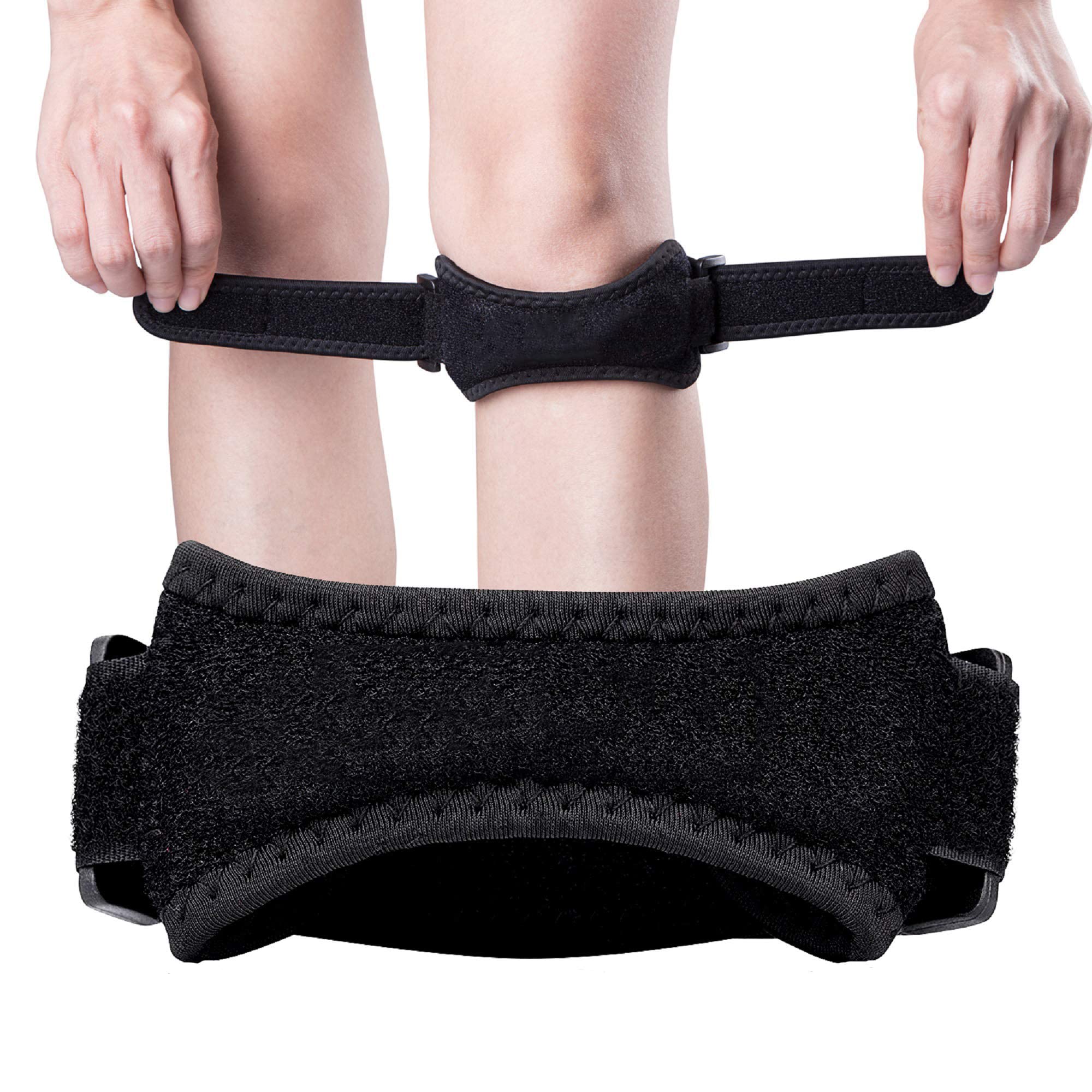 KOWVOWZ Patella Tendon Knee Strap, Knee Pain Relief Support Brace, Anti-slip Adjustable Knee Band For Hiking, Soccer, Basketball, Running, Jumpers Knee, Tennis, Tendonitis, Volleyball Squats (1Pair)