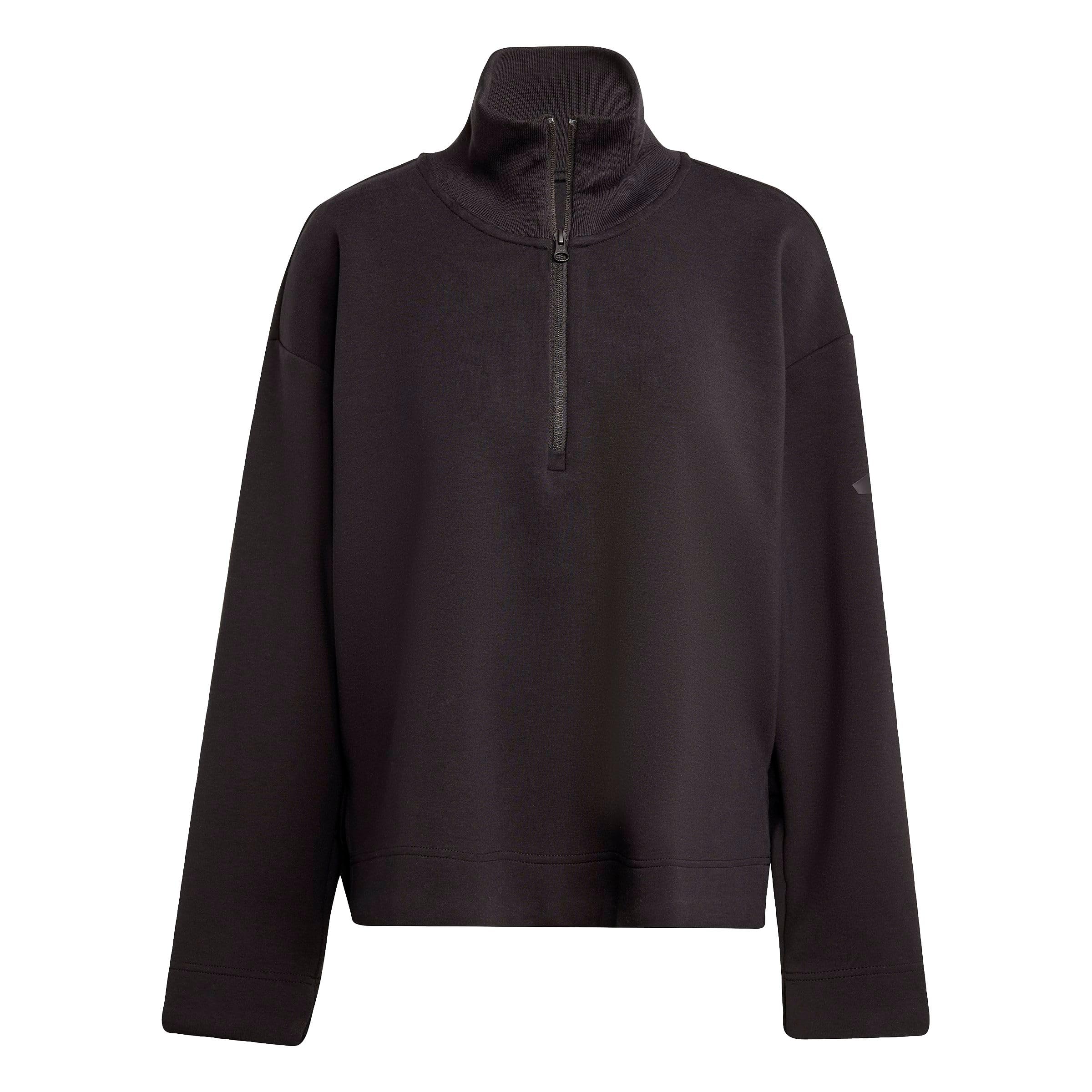 adidas Women's Soft Lux Quarter-Zip Sweatshirt, black, M