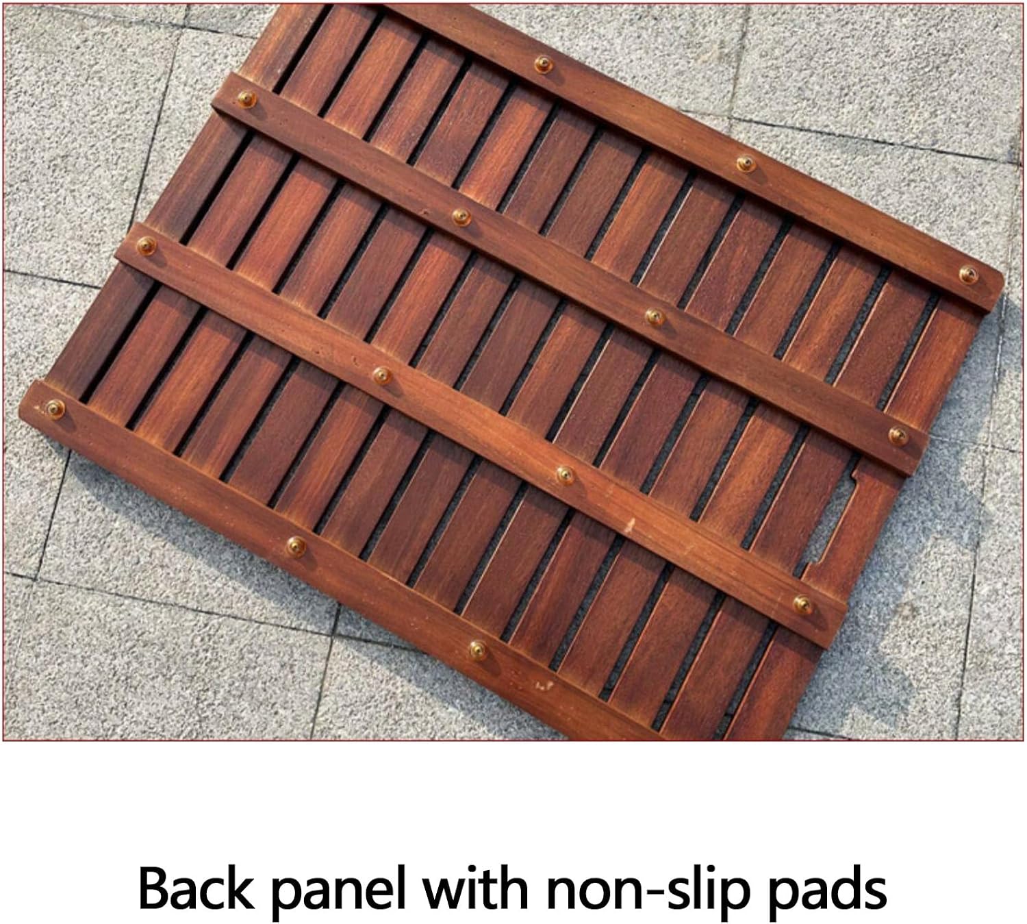 Wooden Floor Mat Extra Large, Non Slip Shower Bathtub Mat, Tightly Fitted Wood Panels, for Inside Shower/Bathtub/Toilet(W30xL30cm)