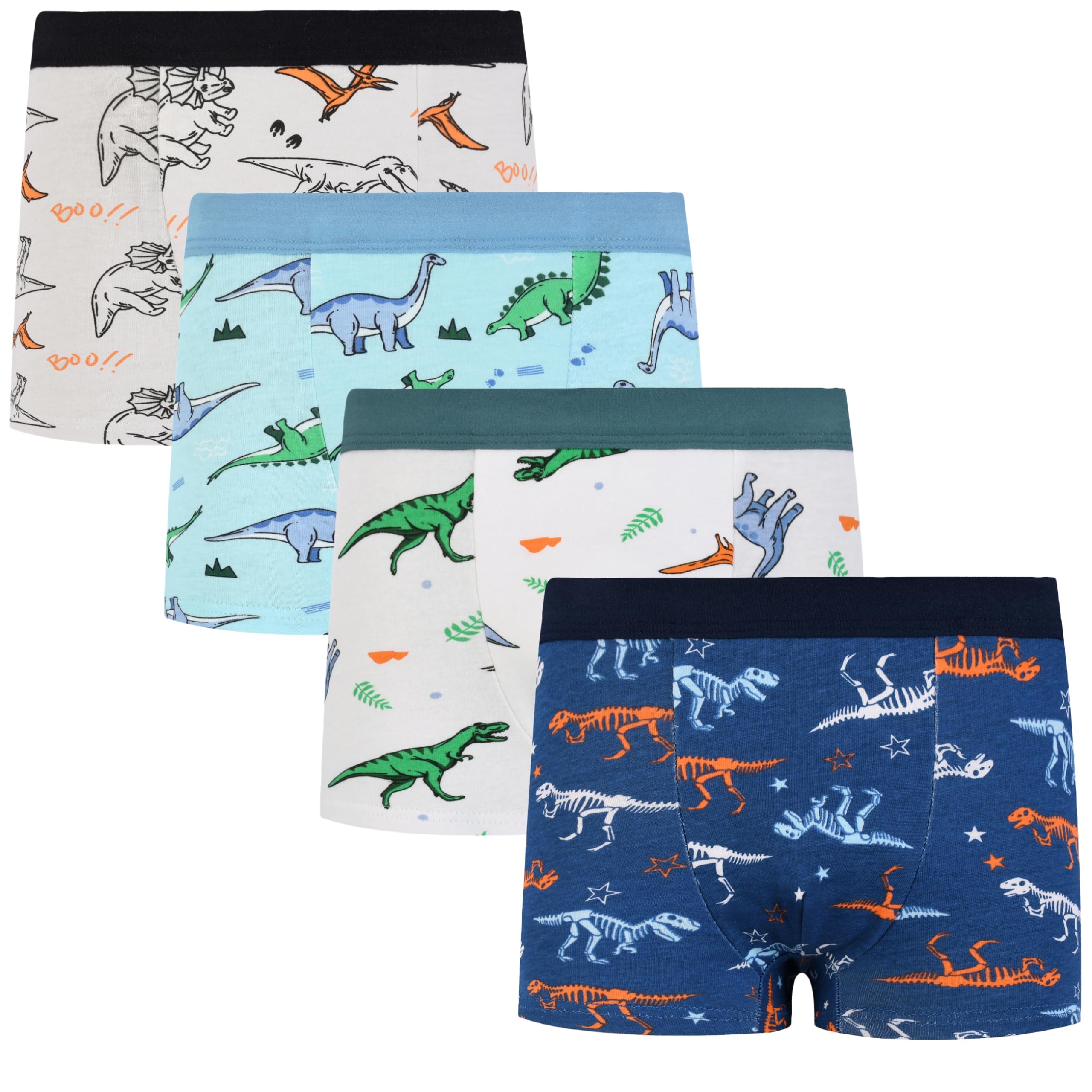 Cczmfeas Boys Dinosaur Boxer Briefs Car Underwear Boxers Shorts Panties 4 Pack
