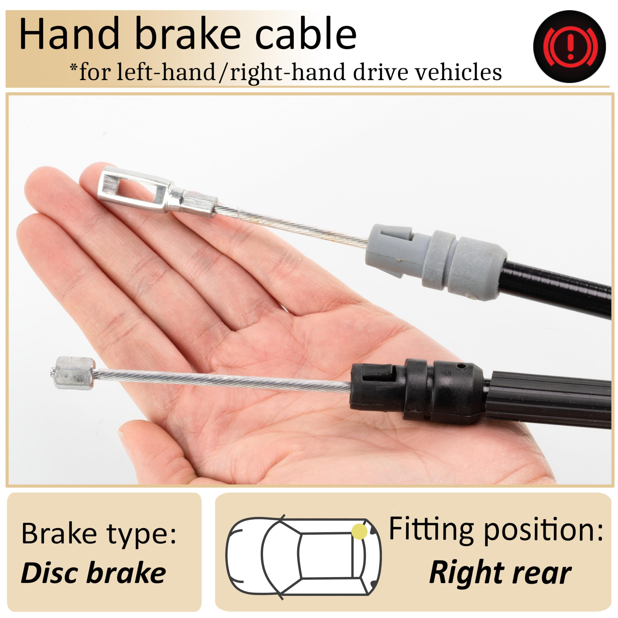 Câble Frein à Main AERZETIX - Côté Essieu Arrière - Compatible OE