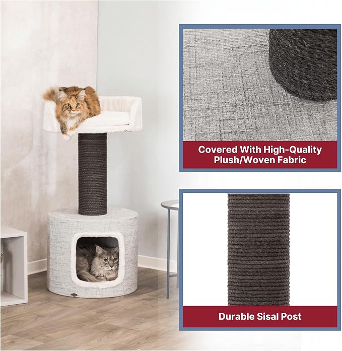 Trixie Fonda Cat Scratching Post 39 Inch - Cat Scratcher with Soft Fabric Covering Base and Durable Sisal Rope - for Large Cats with Condo Base and Platform - in Gray miniatura 5
