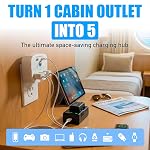 Cruise Bande de puissance approuvée - Protection anti-surge pour Cruise Navire avec 2 USB Sorties - Cruise Essentiels du navire 2026 pour le Carnaval, Princesse, Norvégien, Hollande Amérique, MSC & Majeur Cruise Lignes (blanches)