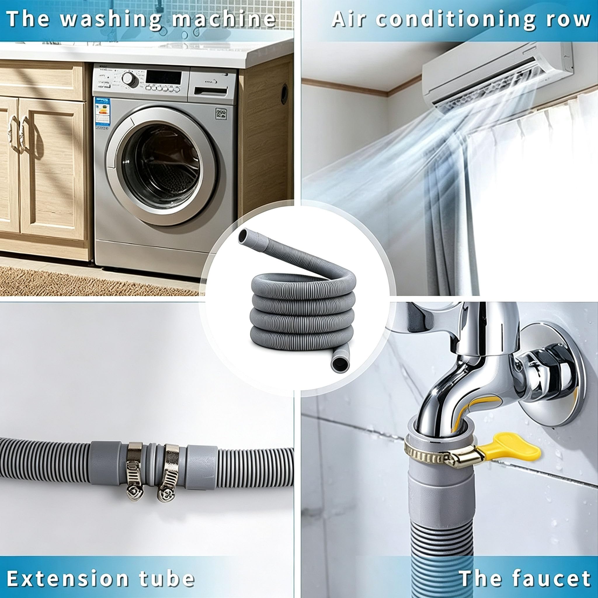 Tubo di scarico con rondella ispessita per Miele W1 WSR883WPS