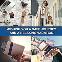 Vista 8 de ELASND Soporte para pasaporte para viaje con cordón para el cuello, funda de pasaporte con bolígrafo, cartera de pasaporte con bloqueo RFID