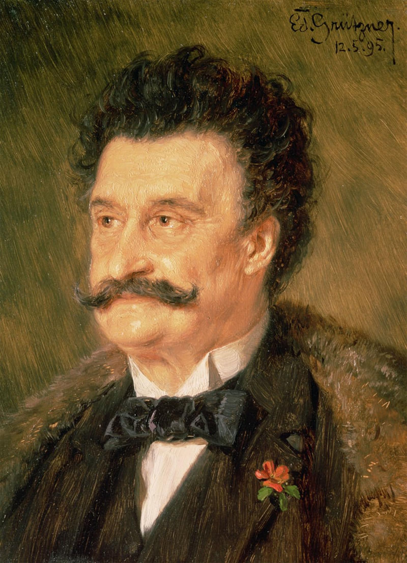 ARTXLXXBN Famous Painting Art Wall Decor Abstract Art Picture Johann Strauss the Younger by Eduard Von Grutzner Animal Pictures for Home Decor 60x90cm