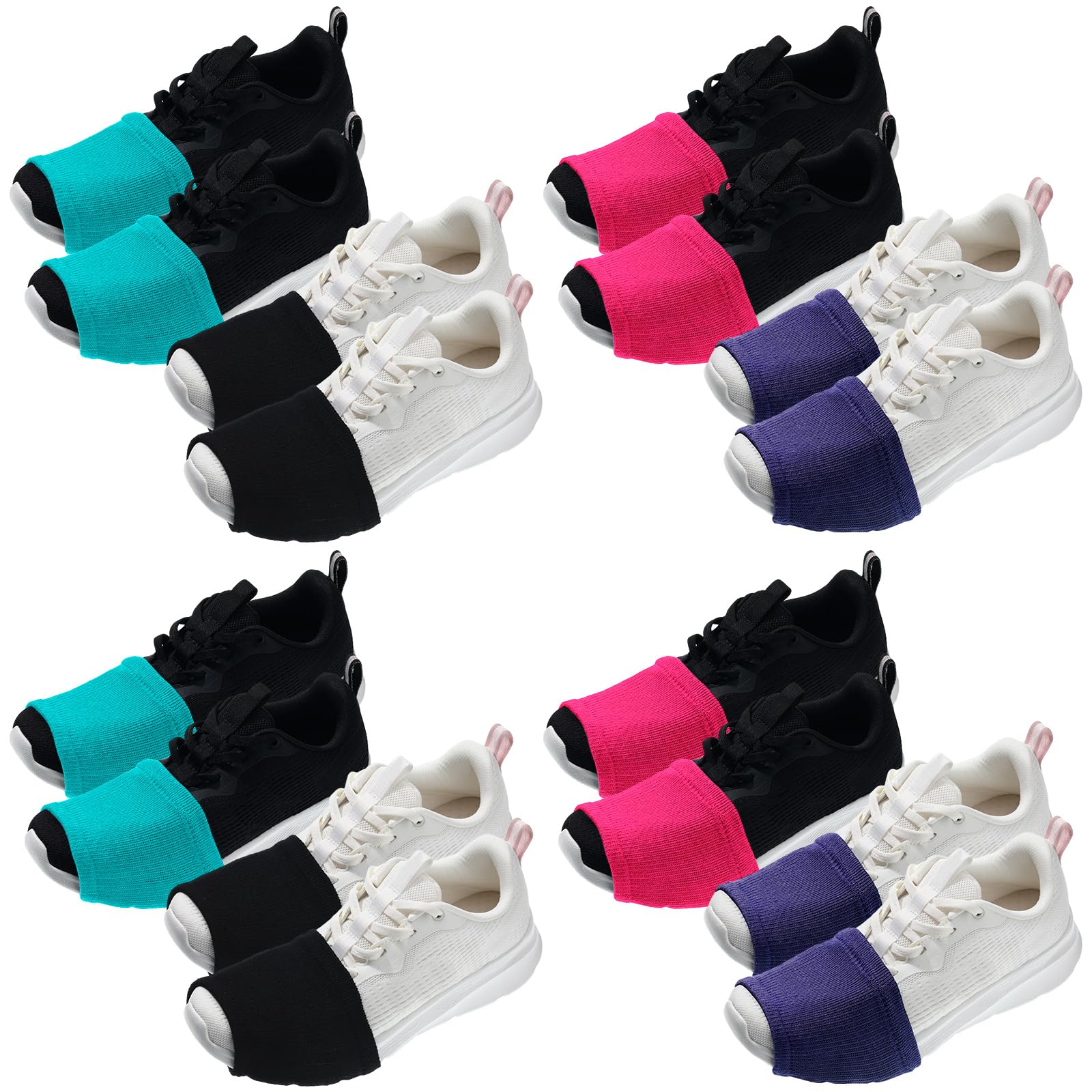 Haysandy 8 Pairs Dance Shoe Covers, M, Footed Style, Classic Colors