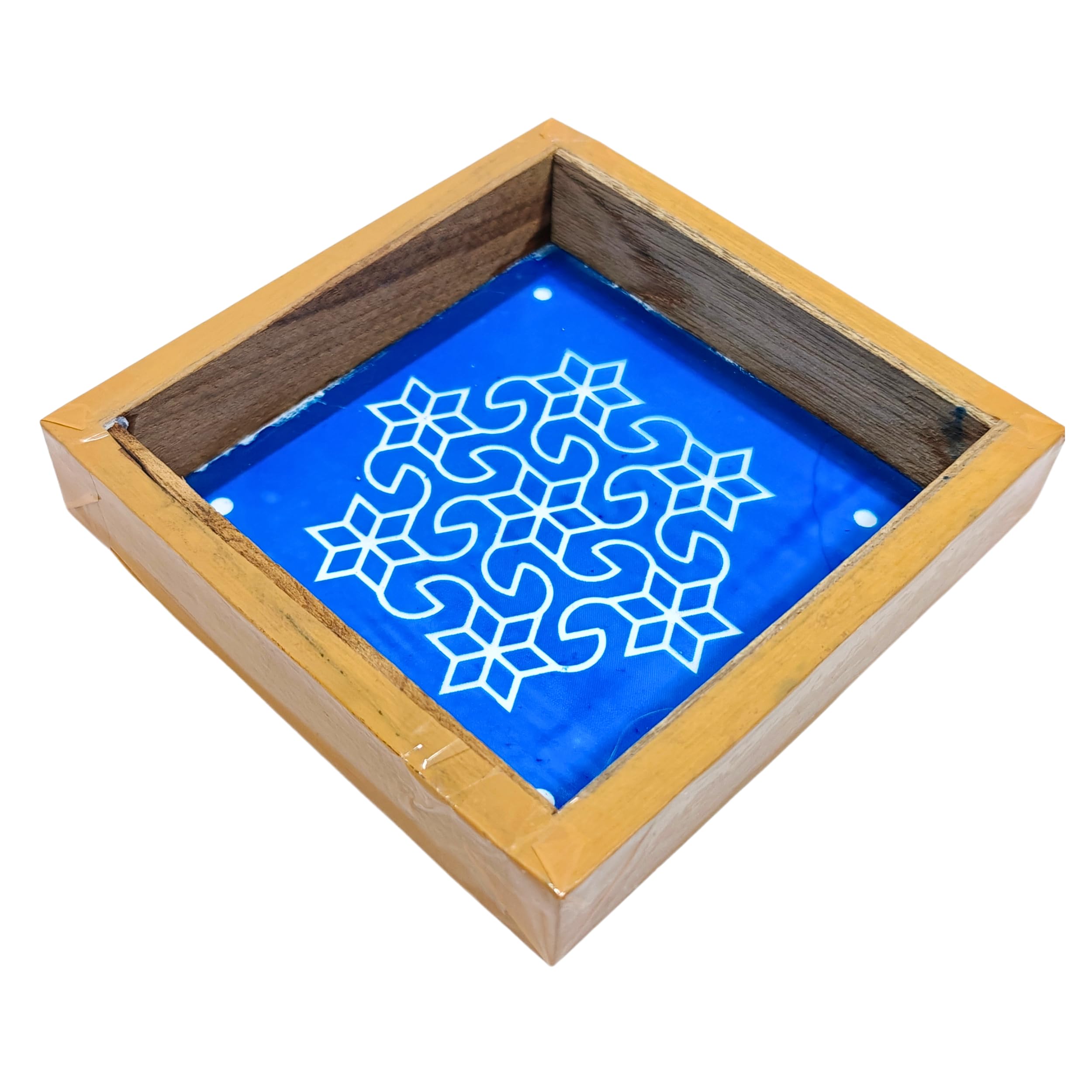 Anciently Star Pulli Kolam Rangoli Stencil Wooden, Rangoli Sacha Wooden, 1 Piece (5x5 Inches)