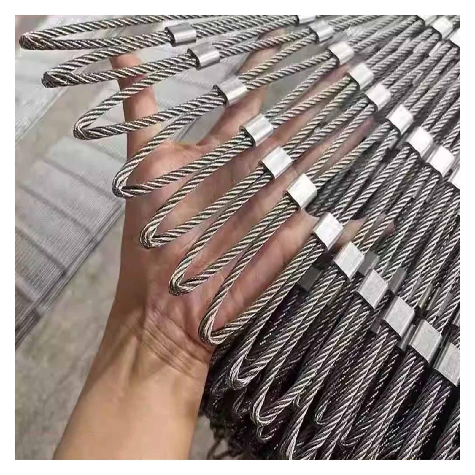 Filet de sécurité en maille d'acier flexible de 2,5mm pour clôture de jardin