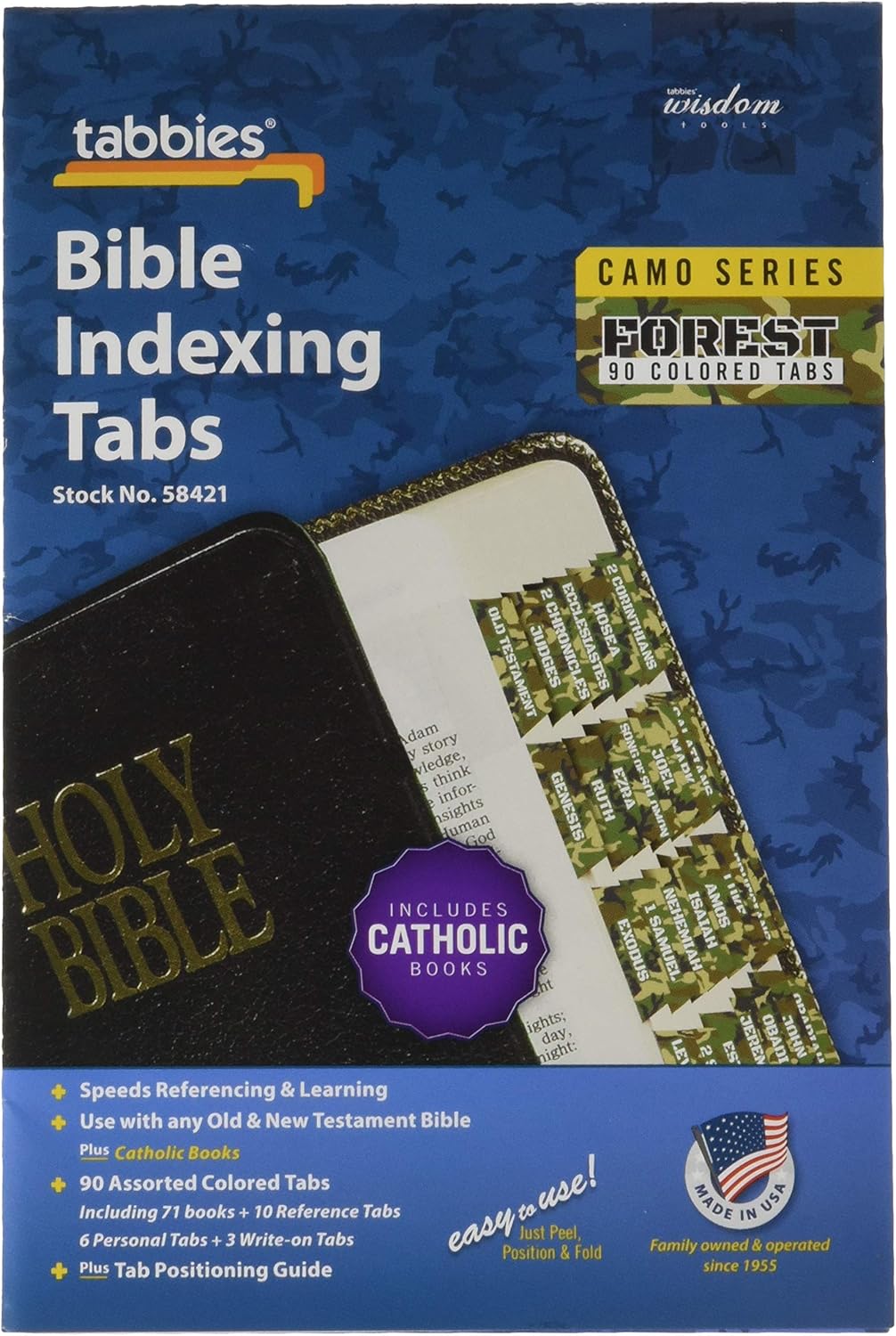 tabbies Forest Camo Bible Indexing Tabs Old & New