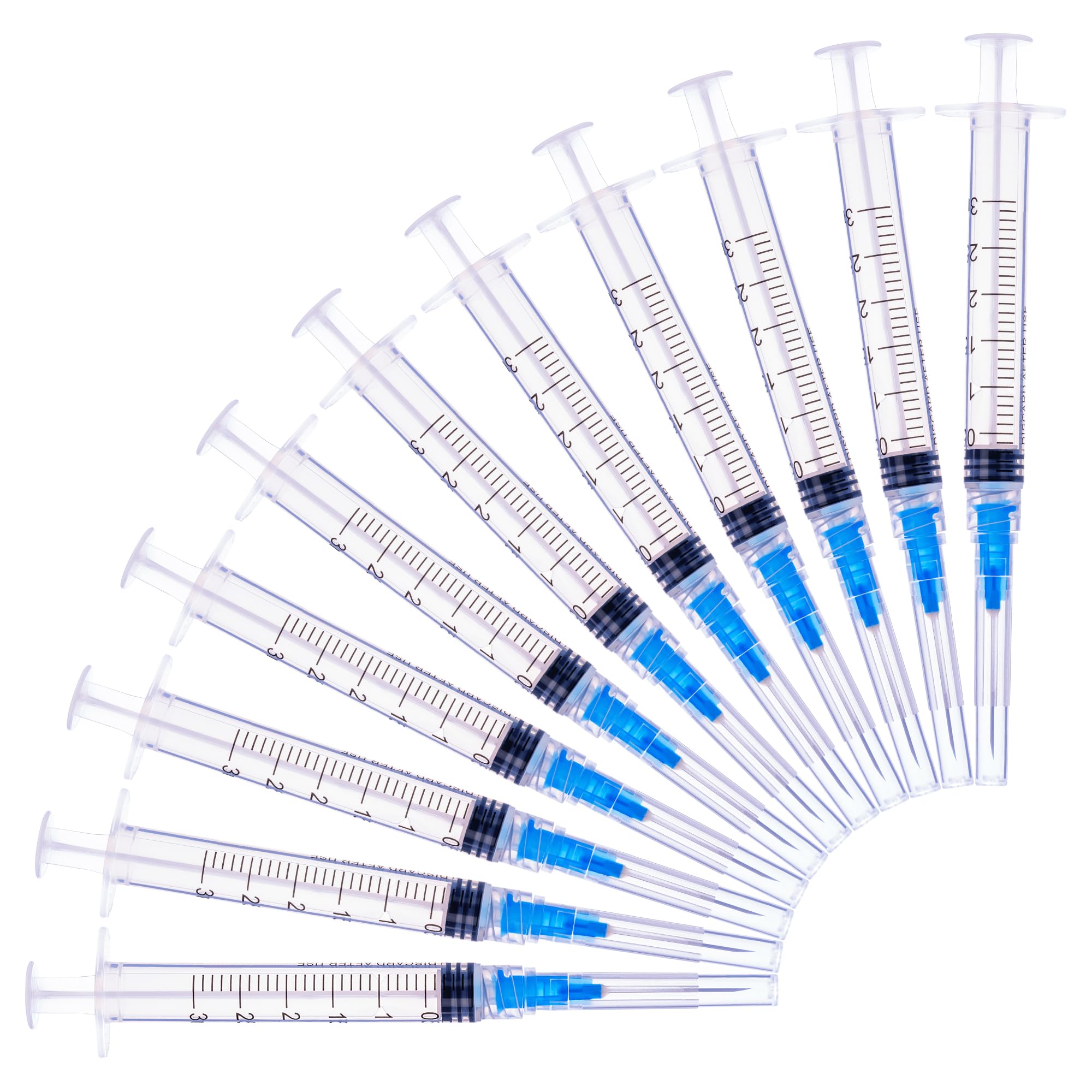 3ml Syringes with 23G 1 Inch Needles Luer Lock Disposable Syringe for Liquids, Individually Wrapped, Pack of 50