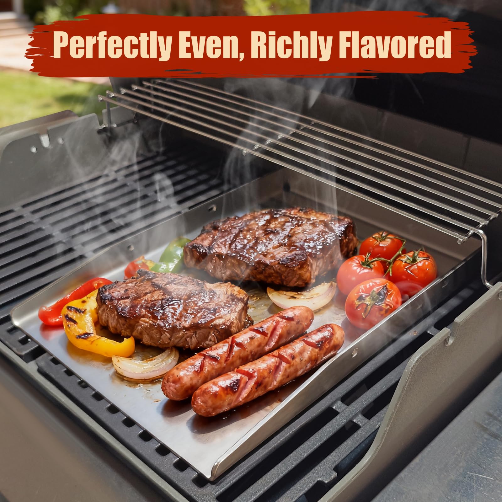 ZXLIHS Piastra per griglia in Acciaio Inox 40 x 30 cm Plancha per Weber, Enders, Burnhard, Rösle Videro, Accessori per plancha per Grill a Gas e a Carbone, griglia per plancha in Acciaio Inox