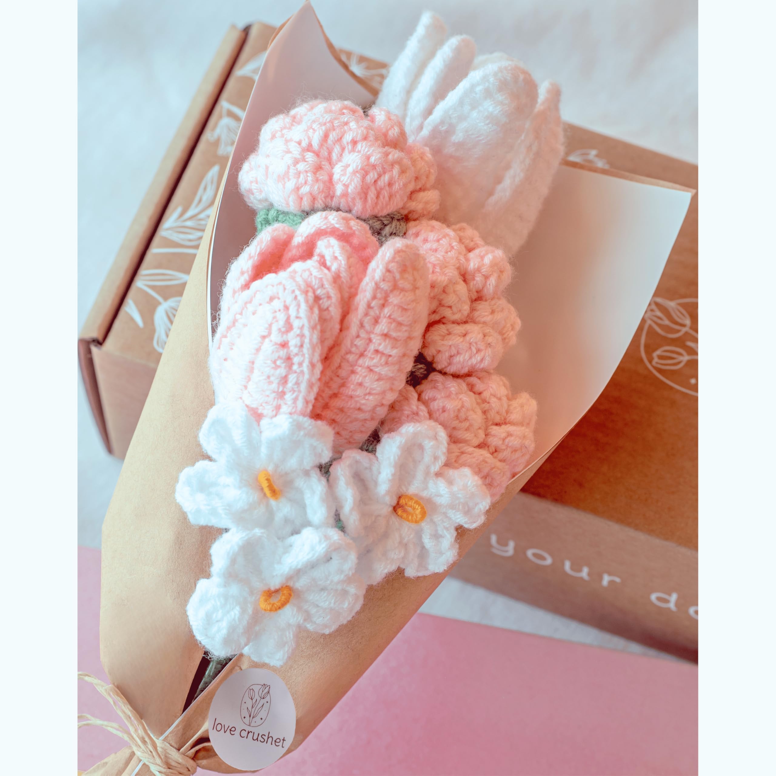 Amazon.com: Handmade Crochet Flower Bouquet Blanket,Crochet Tulips