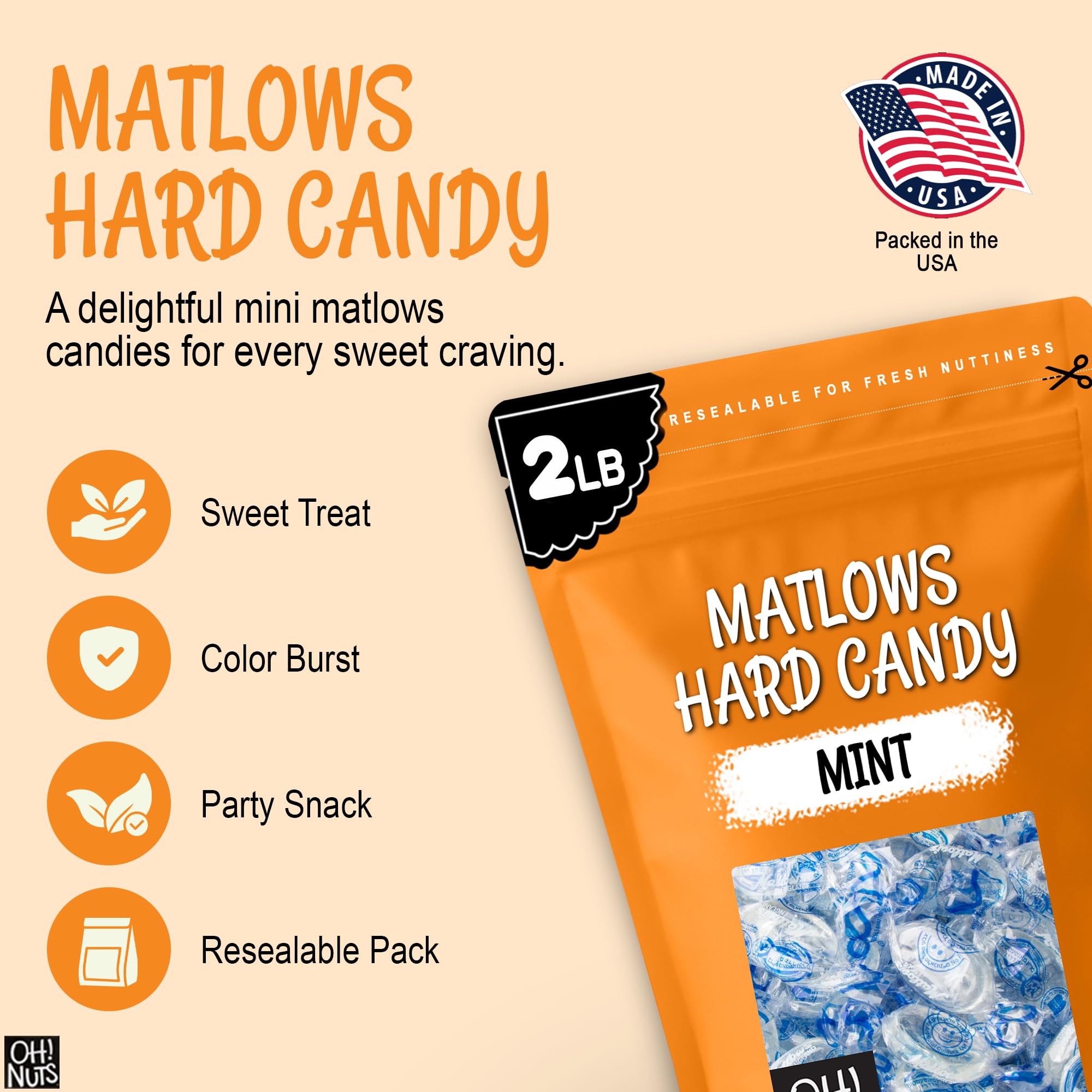 Matlow's Hard Mint Candy, 0,9 kg Oh! Nuts