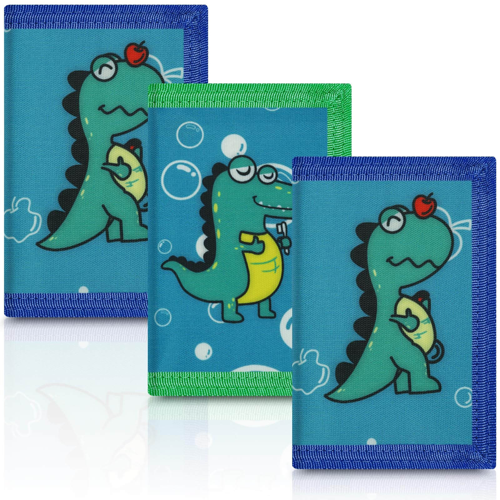 3 Packs Kids Wallet Bulk, Mini Trifold Coin Purse Cartoon Wallet, RFID Blocking Wallet, Front Pocket Wallet with Zipper for Kids, Canvas Outdoor