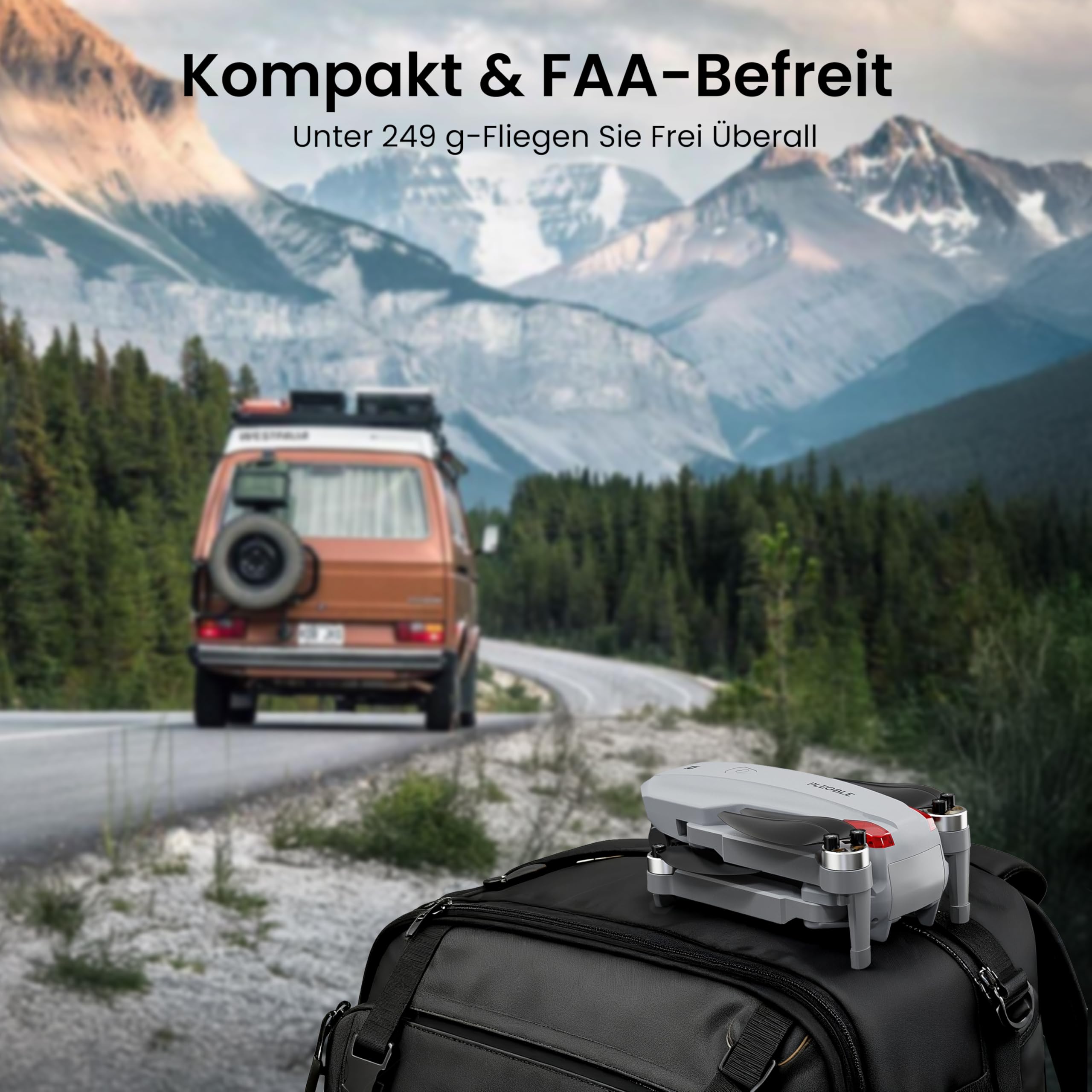 GPS Drohne mit Kamera EIS 4K für Erwachsene, mit Bildschirm auf Controller, 70 Minuten Flugzeit, 10 KM FPV Übertragung, AI Orbit Modus, Follow-Me/autom, für Anfänger Spielzeug Geschenke, unter 249 g