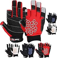 Vista 13 de MRX BOXING & FITNESS Guantes de navegación pegajosos Palm Gripy Guante Yachting Kayak Dinghy Pesca Dedo Corto Multicolor (Negro/Blanco/Naranja, XL)
