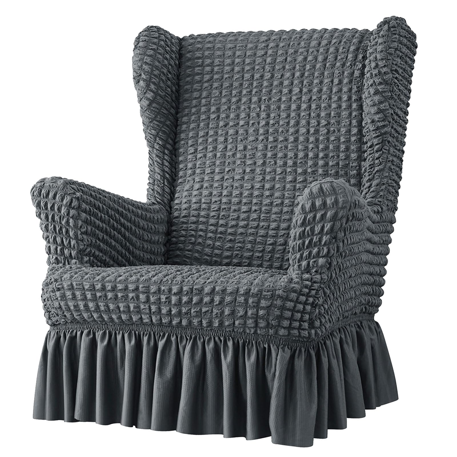 CRFFZ Stretches Wingbacks Chair Slipcover, Wing Chair Covers with Skirt Soft Wing Back Covers with Arm with Elastic Bottom Removable Slipcover