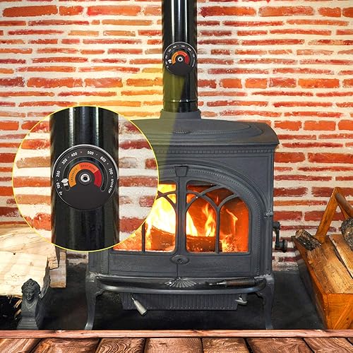 Miniatura 7 de Frienda Termómetro magnético para estufa de leña, medidor de temperatura del horno para evitar daños en la tubería de la chimenea por