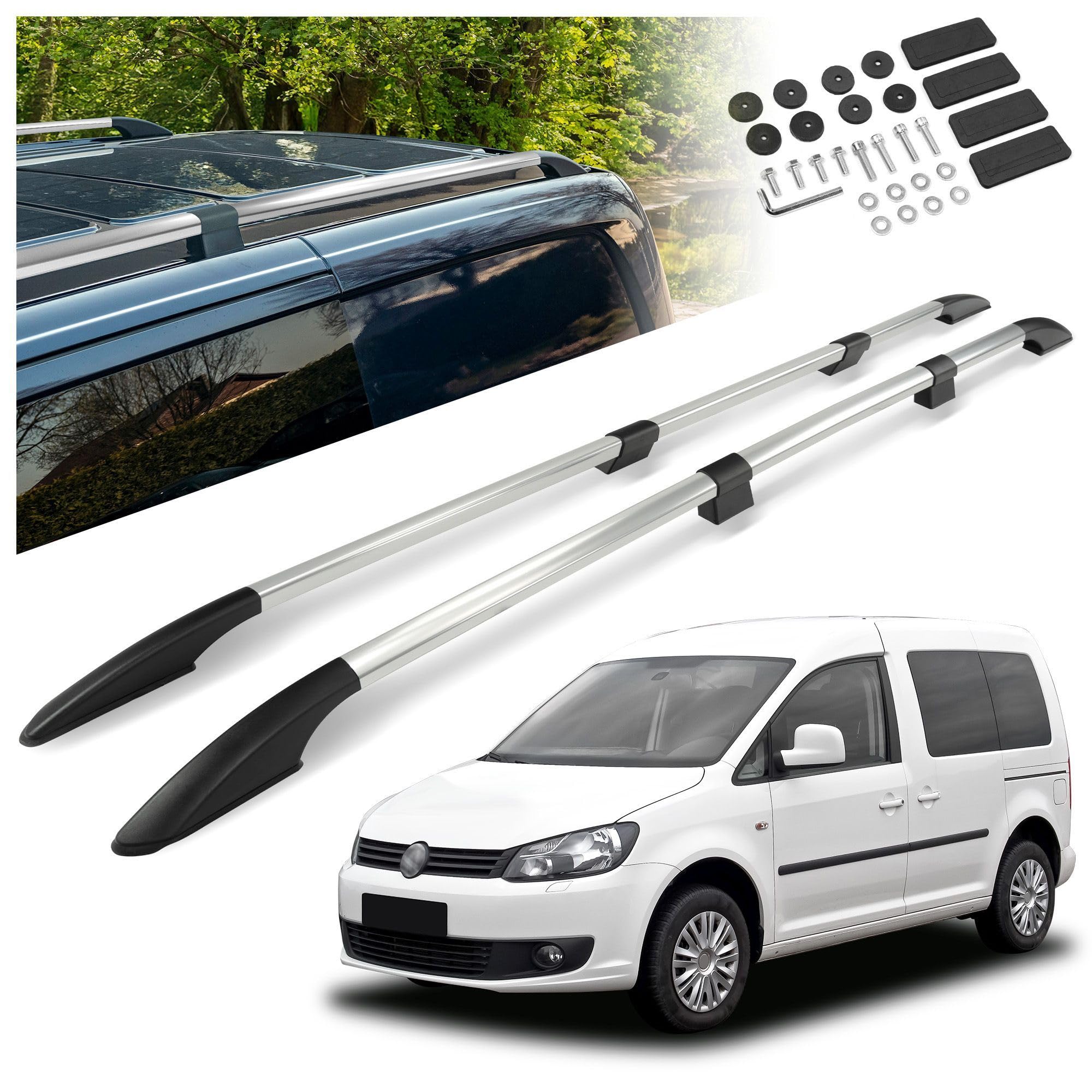 Rieles portaequipajes para VW Caddy Maxi Largo solucionar espacio 8