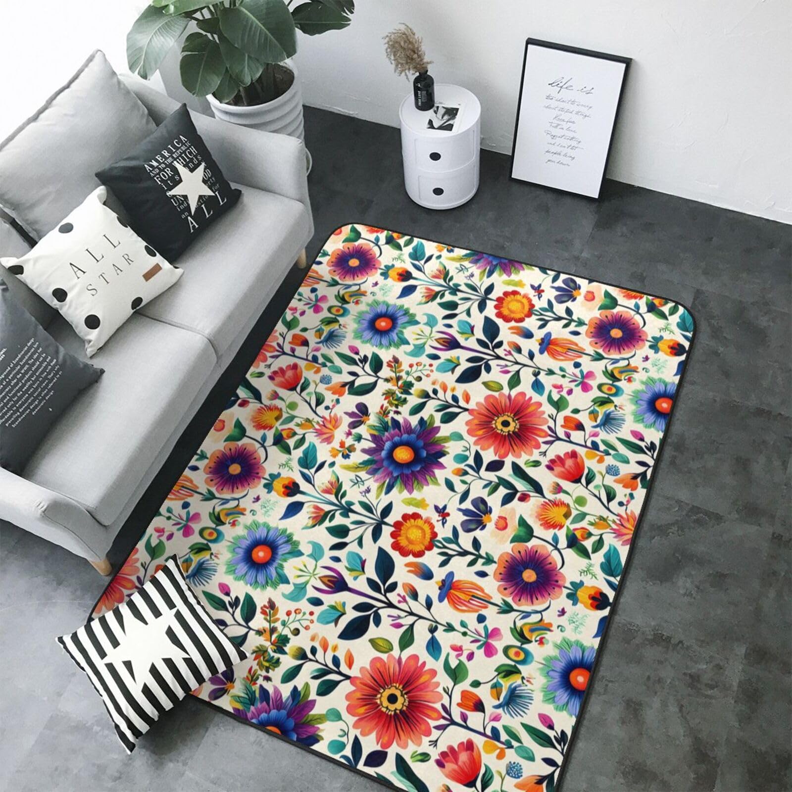 Tapis lavable et antidérapant grand format pour salle à manger