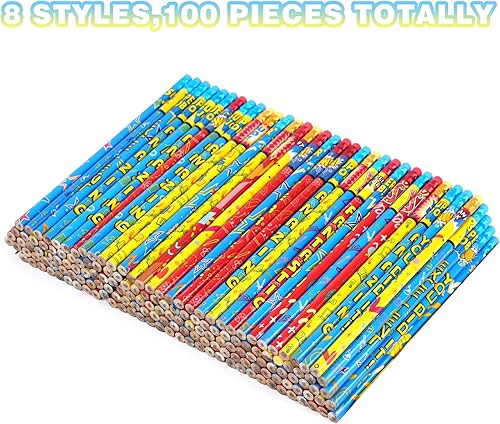 Miniatura 2 de Kolewo4ever Lápices inspiradores, 100 piezas con 10 diseños diferentes, palabras de aliento, grafito suave, borrador colorido, adecuado para la