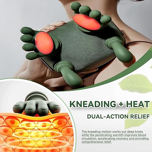 Miniatura 5 de Masajeador de cuello con calor biónico calentado, masajeador portátil Shiatsu y espalda, masajeador shiatsu de cuello y espalda con amasado 4D, para