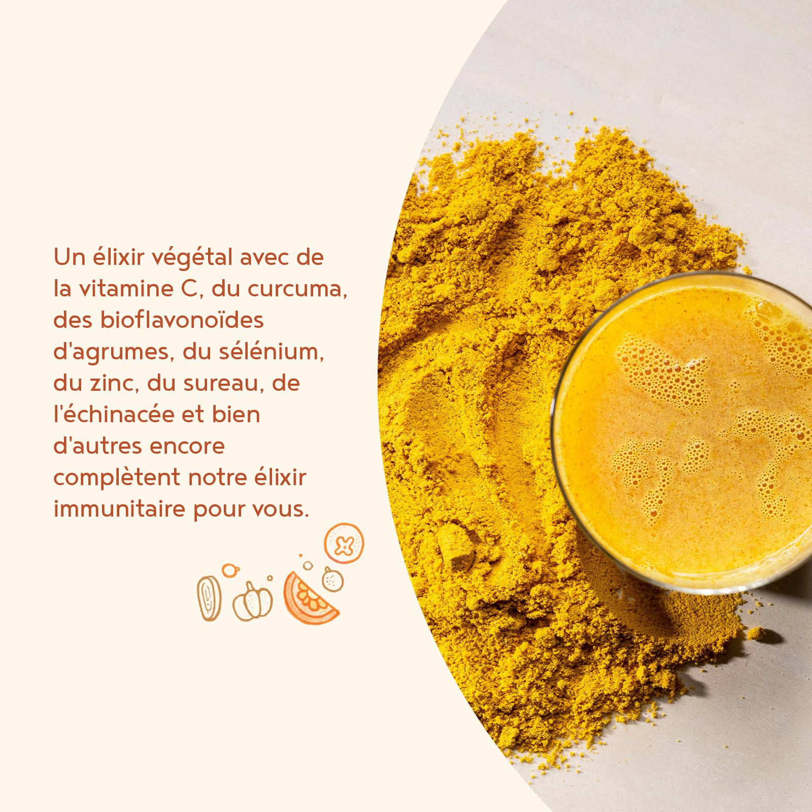 Défenses Immunitaires en Poudre | 450 g | avec Vitamine C, D et K2, Quercétine, Camu, Curcuma, Gingembre, Sélénium, Zinc et NAC | Soutien du Système Immunitaire | Alpha Foods