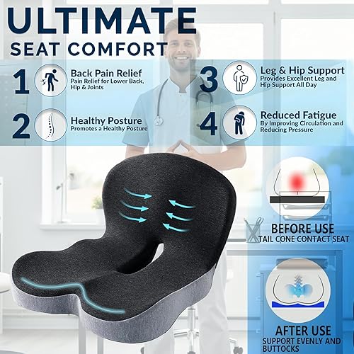 Miniatura 4 de Cojín ergonómico de espuma viscoelástica para conductores de camiones, sillas de oficina, silla de hogar, silla de escritorio, almohadilla