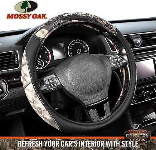 Miniatura 9 de Mossy Oak Funda completa para volante de camuflaje, hecha de sarga de algodón de alta calidad, ajuste universal para 14 12 a 15 pulgadas, producto