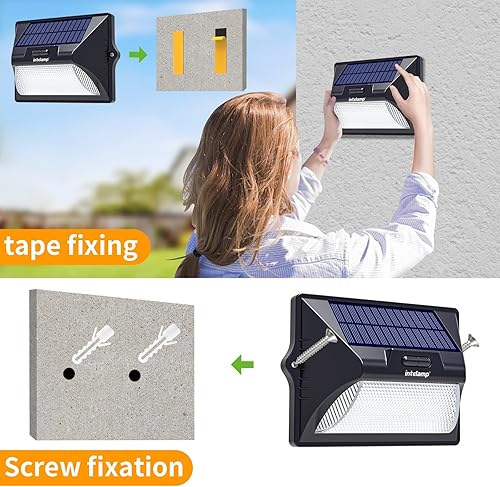 Miniatura 5 de intelamp Luces solares para cubierta con control remoto, impermeabilización IP65, luces LED solares RGB coloridas para jardín y cubierta, luces de