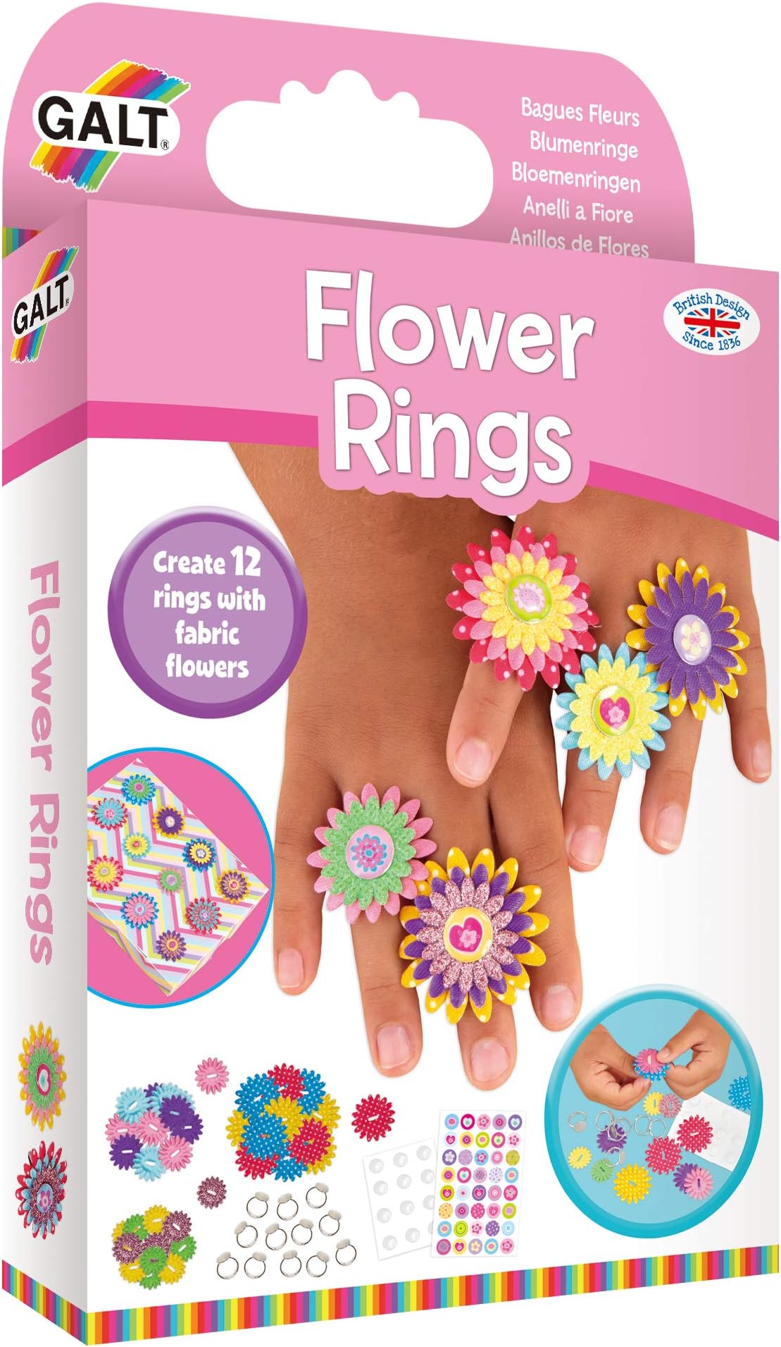 Galt Toys, Flower Rings, Craft Kit for Kids, Ages 6 Years Plus