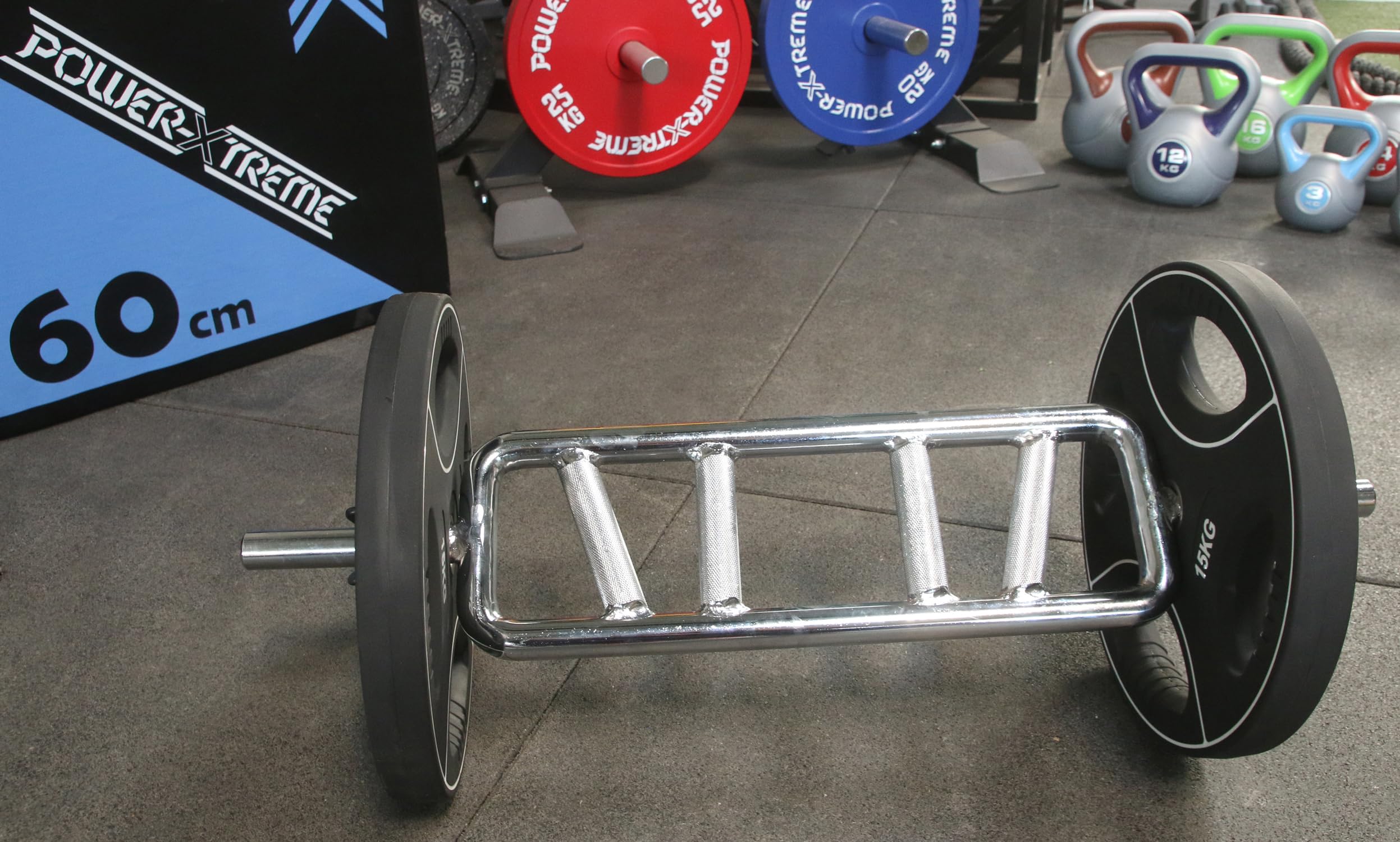 Rahmenhantel I Trizepstrainer I Bizepstrainer I Bizepbomber I Hammer-Curls I 30mm I bis 200kg I 86cm I 2 Federverschlüsse I verchromt I Kreuzrändelung I Bizeps Trizeps Stange