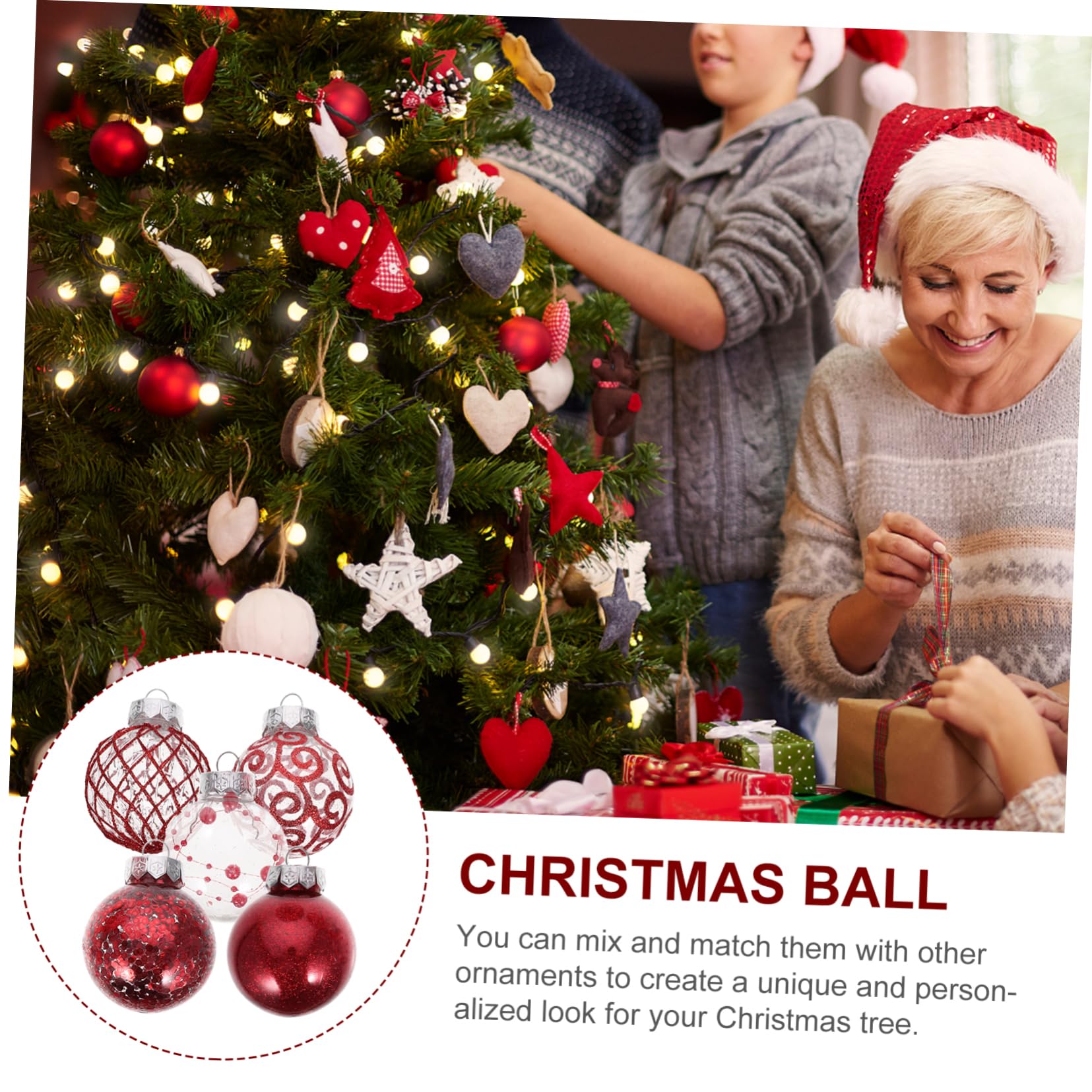ORFOFE 30stücke Weihnachtsbaum-hängekugeln Weihnachtsdekor Ballornamente Weihnachtsbaumkugeln Hängende Dekorationen Für Weihnachtsfeiern
