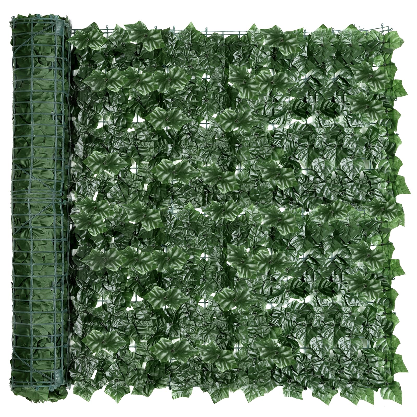 REOVE Artificial Ivy Privacy Fence Screen, Artificial Hedge Fence Green Leaf Ivy Screen Plant Wall Fake Grass Decorative Backdrop for Privacy Protection Home Balcony Garden(Two - 3m x 0.5m Rolls)