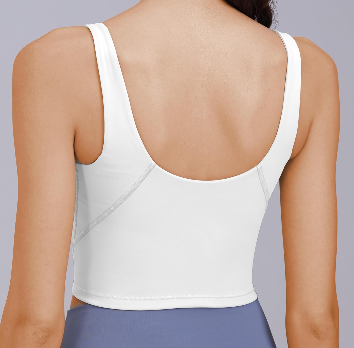 Nursing Tank Tops for Breastfeeding Nursing Sports Bras U Back Sleeveless Tank Top Yoga Workout Fitness Maternity Bra (White,L) - Image 3