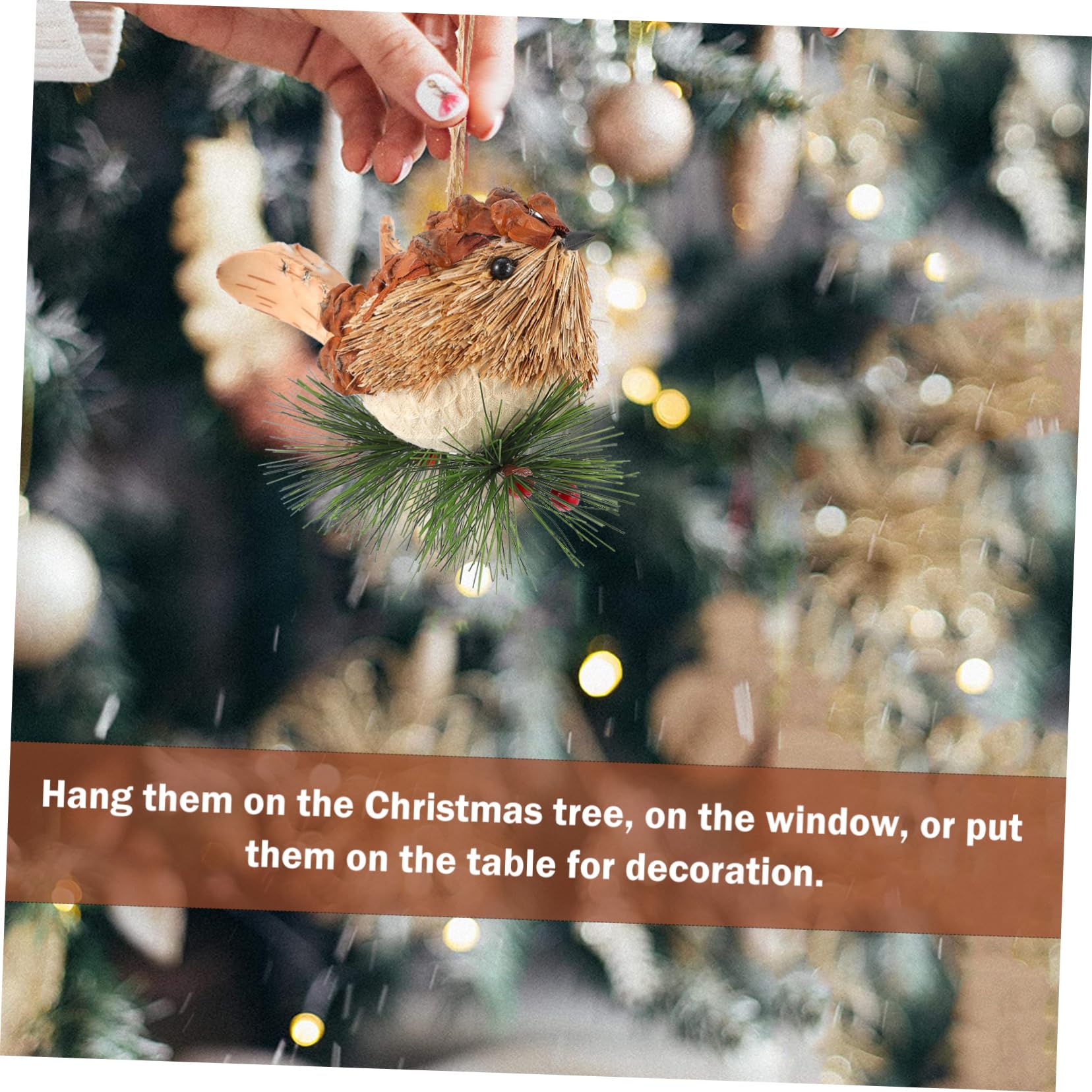 ABOOFAN 3 STK Stroh- -Charme Christmas-Decorations Christmas decoations Anhänger zum Aufhängen am Weihnachtsbaum Hausverzierung Lichthausdekorationen für zu Hause Handdekor Handbuch