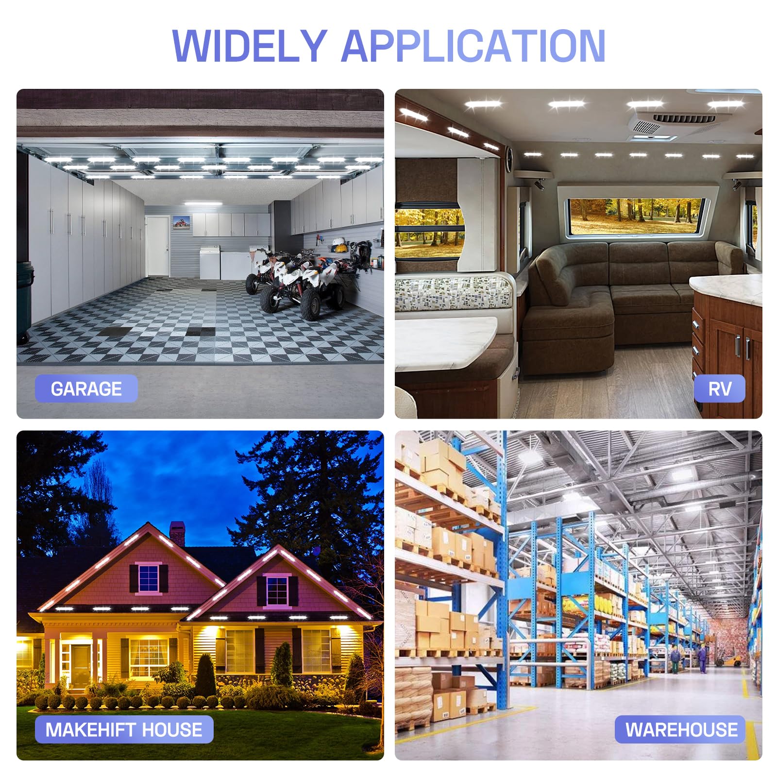 Trixcoin 120 LED 12V Car Lights Interior, LED Light Strip Van Interior Lights Kits LED Module Lights, Super Bright Ceiling Lamp for Car Atuo Truck Cargo Camper Van RV Boat Trailer (40 Modules, White)