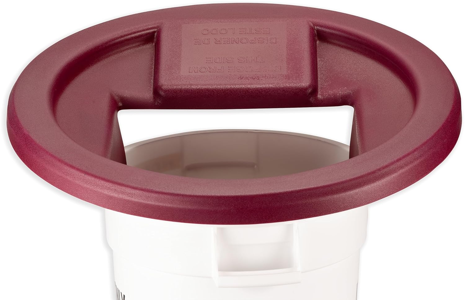 San Jamar Katchall Magnetic Flatware Retriever Trash Can Lid, Fits 32 and 44 Gallon Containers for Restaurants, Hospitals, and Schools, Plastic, 10.50 x 25.50 x 26 Inches, Burgundy