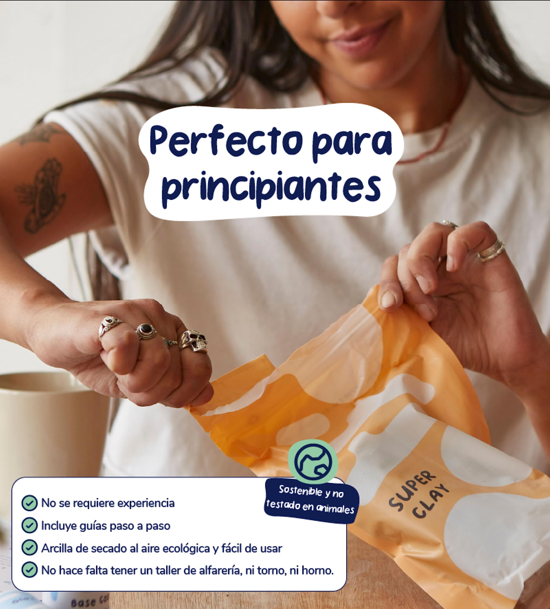 Pott'd Home - Kit arcilla de secado al aire para principiantes. Kit de manualidades para adultos. El kit incluye: cerámica secado al aire para adultos, herramientas, pinturas, pinceles, guía práctica
