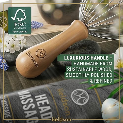 Miniatura 4 de HELDSON® Masajeador de cabeza de alambre de alta calidad, herramienta de masaje del cuero cabelludo, rascador de pulpo de 32 dedos, rascador de