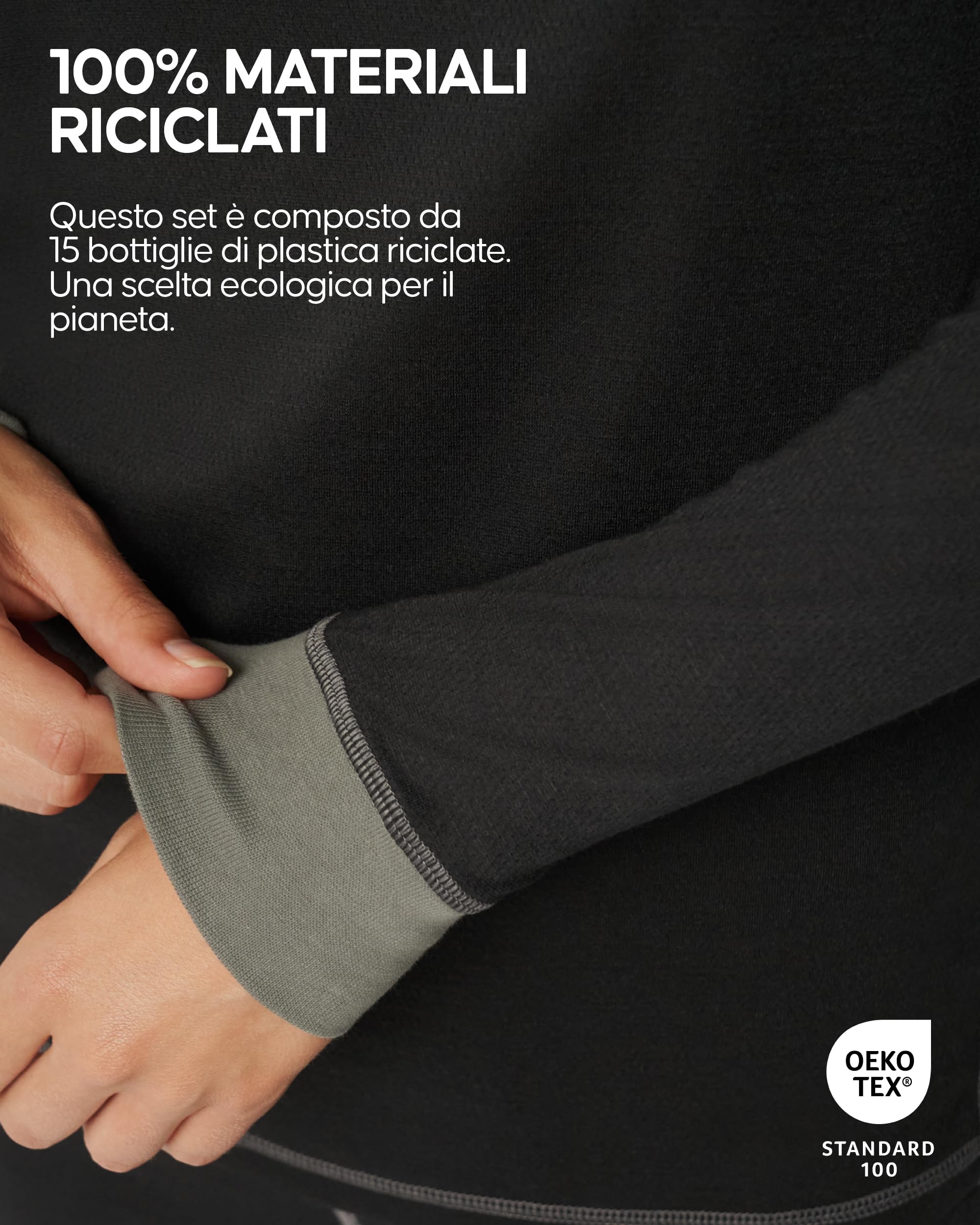 DANISH ENDURANCE Completo Maglia e Pantaloni Termici Uomo e Donna, Intimo Termico per Sci, Trekking