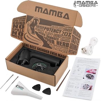 Mamba Grinder Electric Spice Grinders. Easy to Load One-Handed Use 1g USB Rechargeable Mill