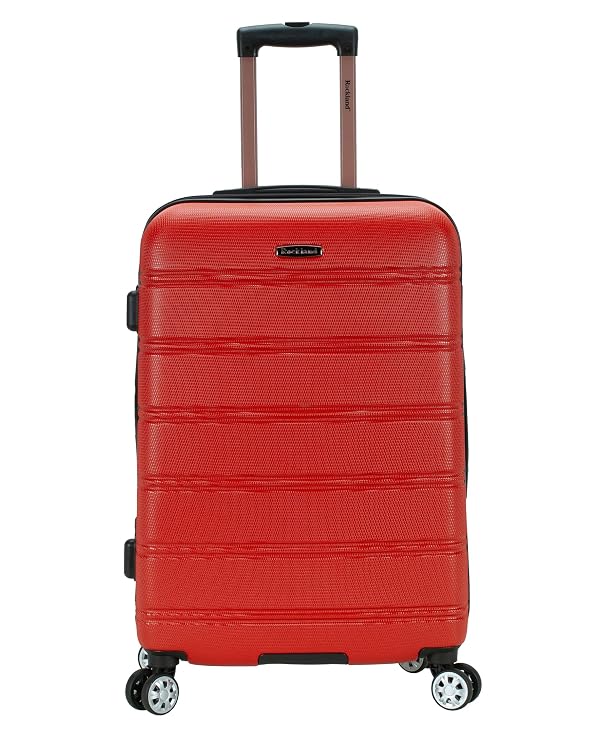 Rockland Melbourne Hardside Expandable Spinner Wheel Luggage, Medium 24", Red by Rockland - Used condition - US$36.95