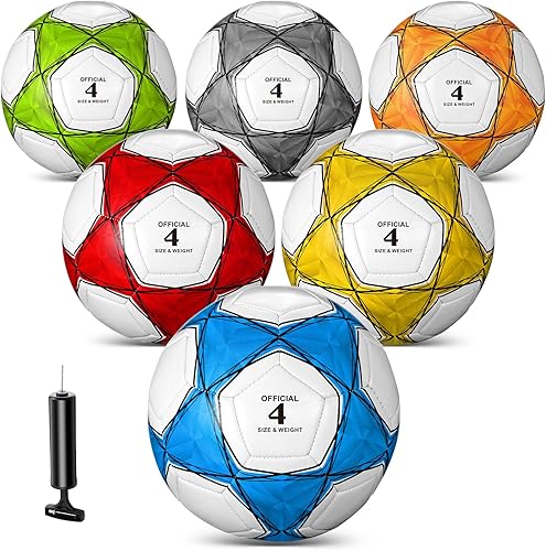 Jenaai Balón de fútbol cristiano de donación benéfica a granel con bomba, tamaño desinflado 3, 4, 5, pelota de fútbol cosida a máquina para regalos