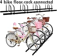 Vista 8 de WALMANN Soporte de piso para bicicleta, soporte de estacionamiento de bicicletas de acero para 1 bicicleta, ruedas de 22-28 pulgadas, ancho máximo