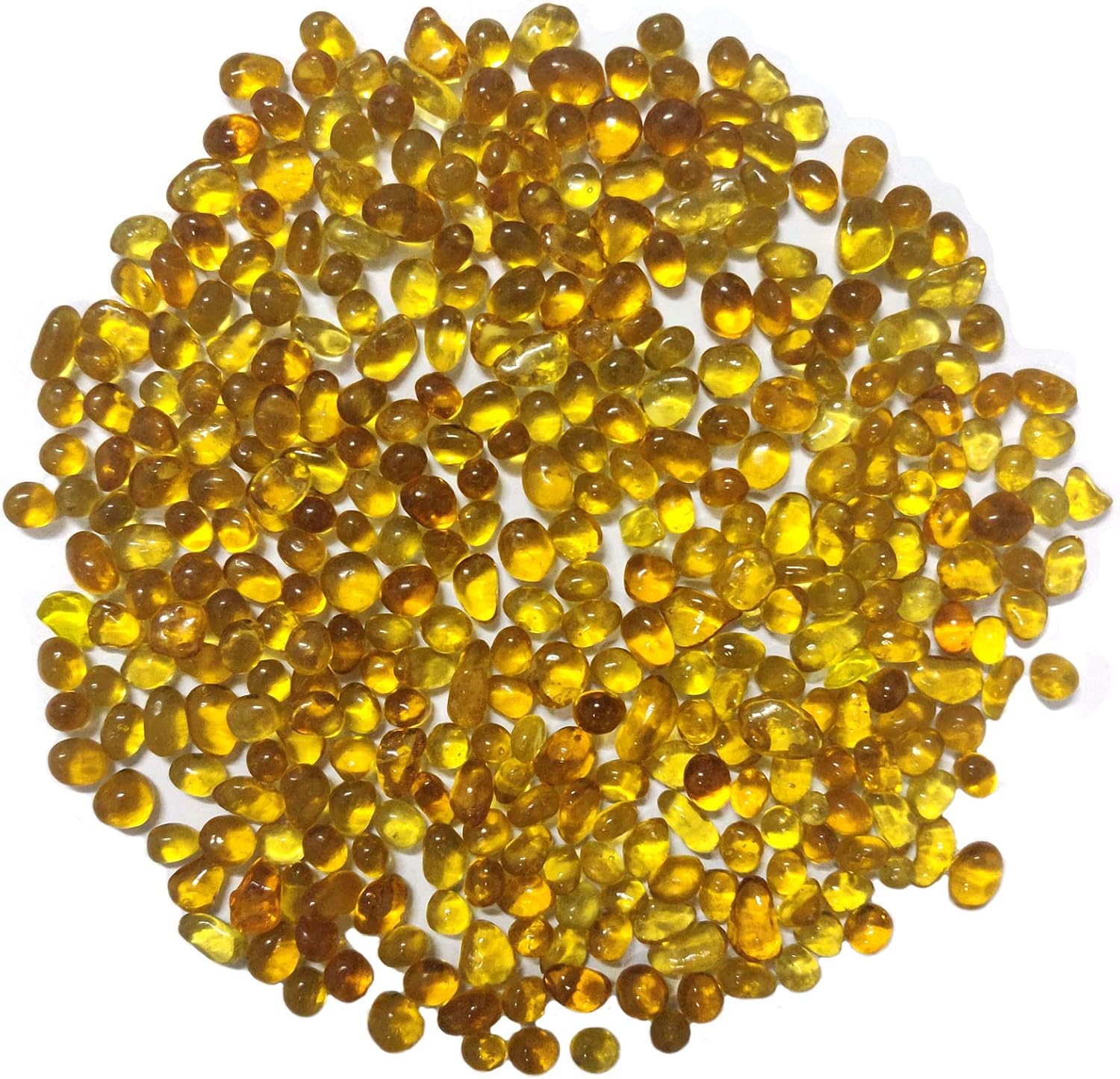Crystal Yellow Glass Stones 1lb, Glass Gems for Vases